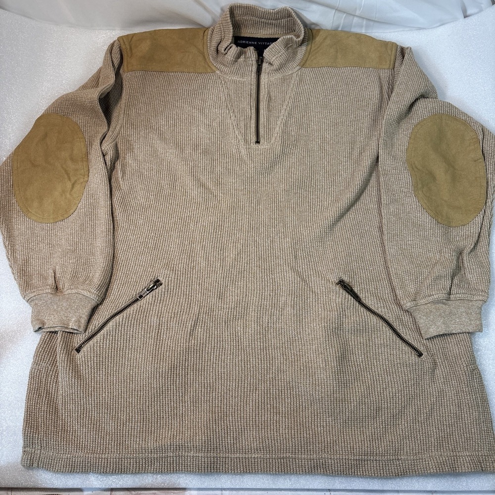 Adrienne Vittadini, Vintage 100% 1/4 Zip Sweater, Rust Color, With Shoulder...